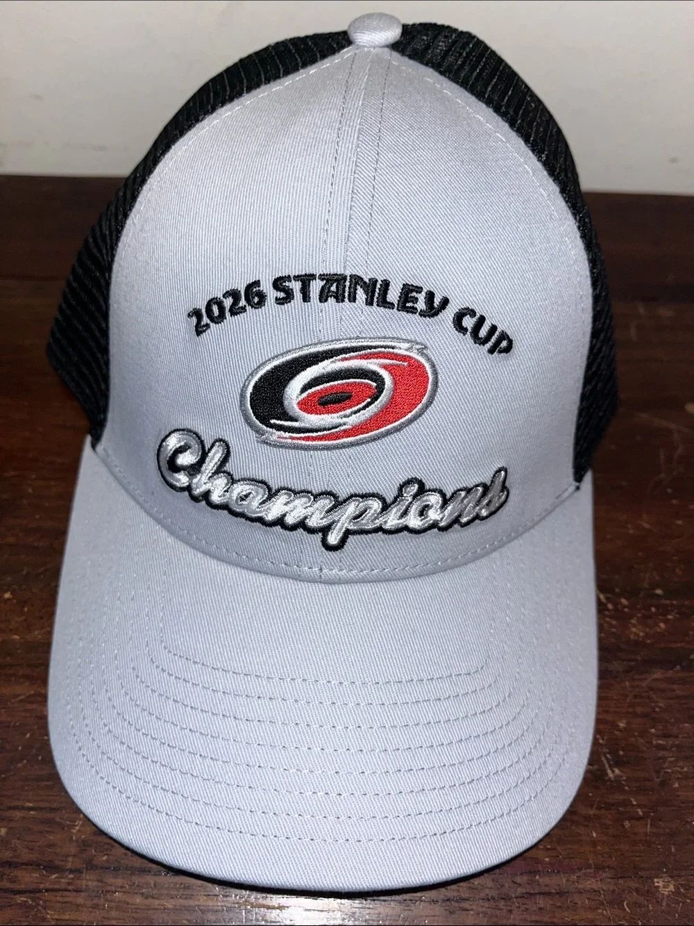 New NHL Carolina hurricanes 2026 Stanley 
Cup Champions SnapBack Trucker hat cap